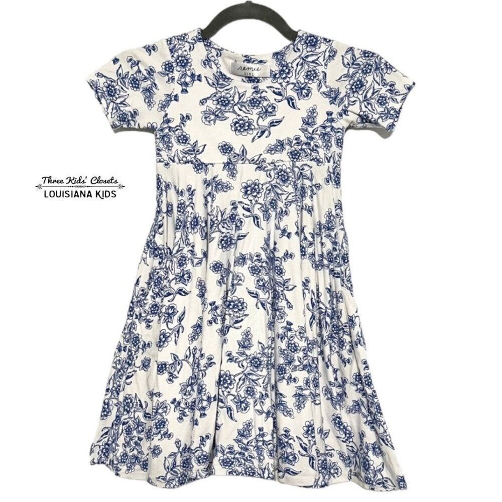 Remie Girl 7Y Blue Danube Floral Twirl Dress